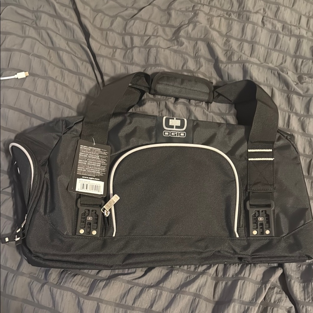 OGIO Black Duffel Bag with Sturdy Straps and Sporty Design
